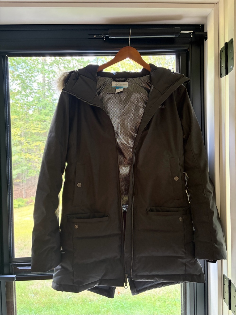 Columbia Women's Dark Grey Insulated Hooded Parka
